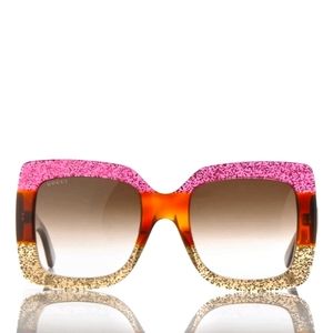 GUCCI GG0083S authentic square glitter frames